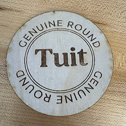 Round wooden chip, a "round tuit"